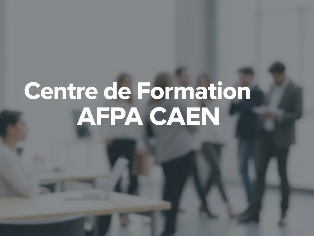 Façade du centre AFPA de Caen à Mondeville, avec des stagiaires en tenue de travail entrant dans les ateliers