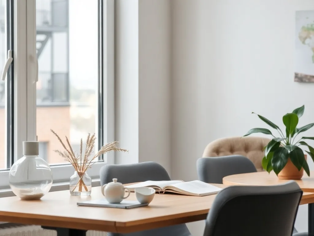 Un bureau avec un ordinateur portable, des papiers administratifs et une tasse de café, vu du dessus.