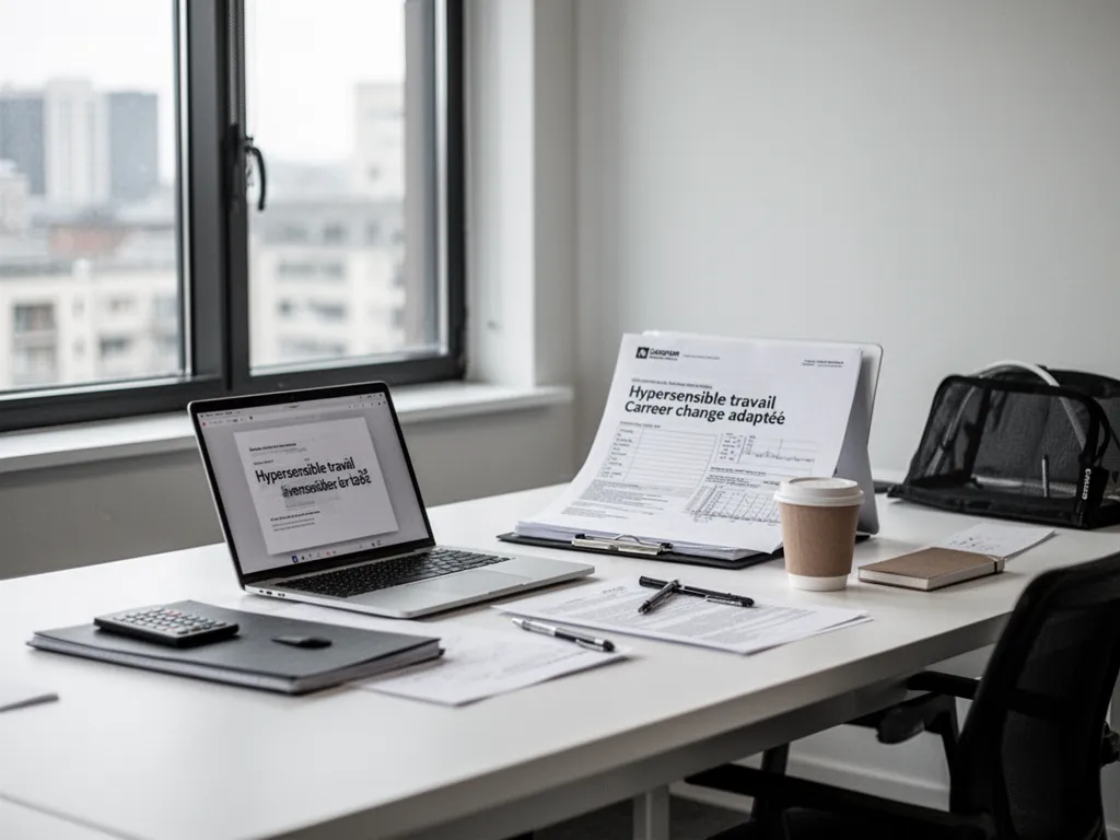 Personne au bureau regardant par la fenêtre, lumière douce, carnet et tasse de thé