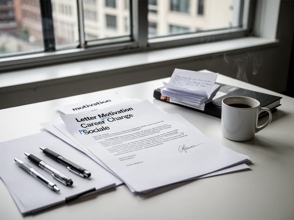 Personne en train d'écrire une lettre manuscrite sur un bureau en bois, avec une tasse de café et un carnet ouvert