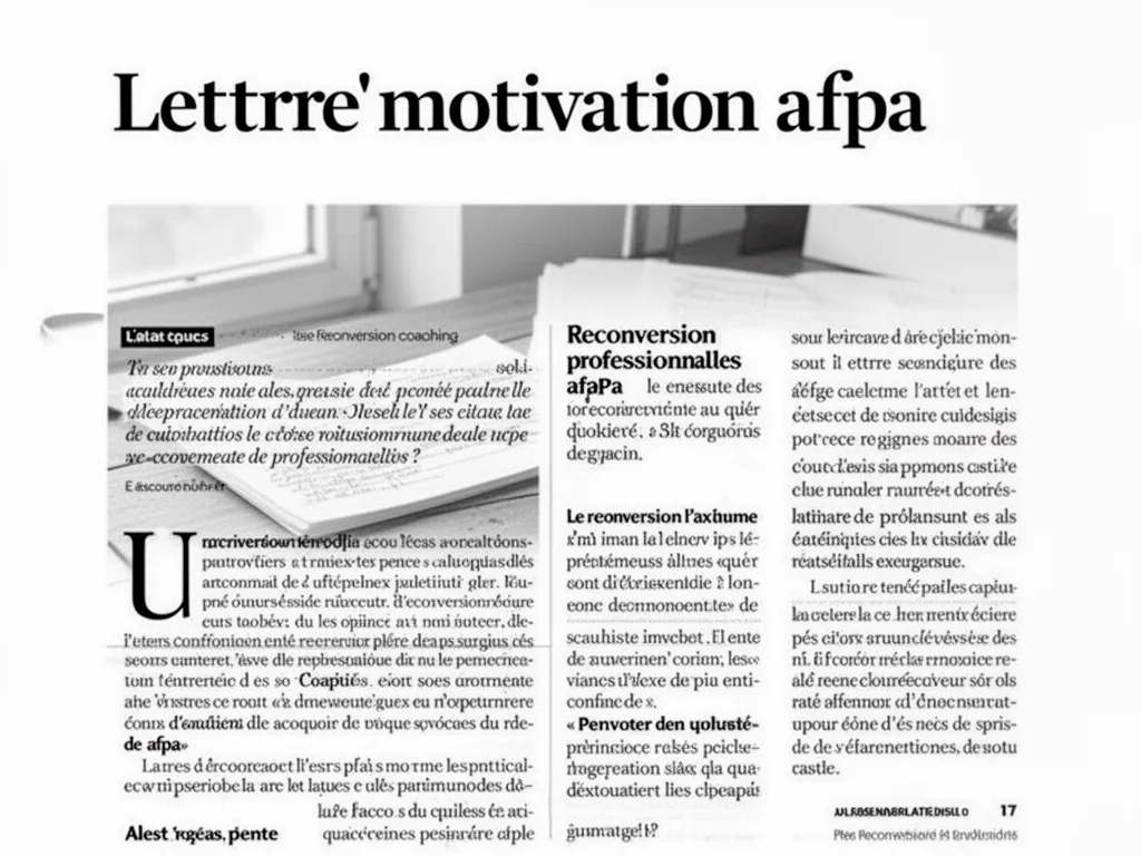 Réussir votre reconversion : lettre de motivation pour une formation AFPA — modèle et conseils