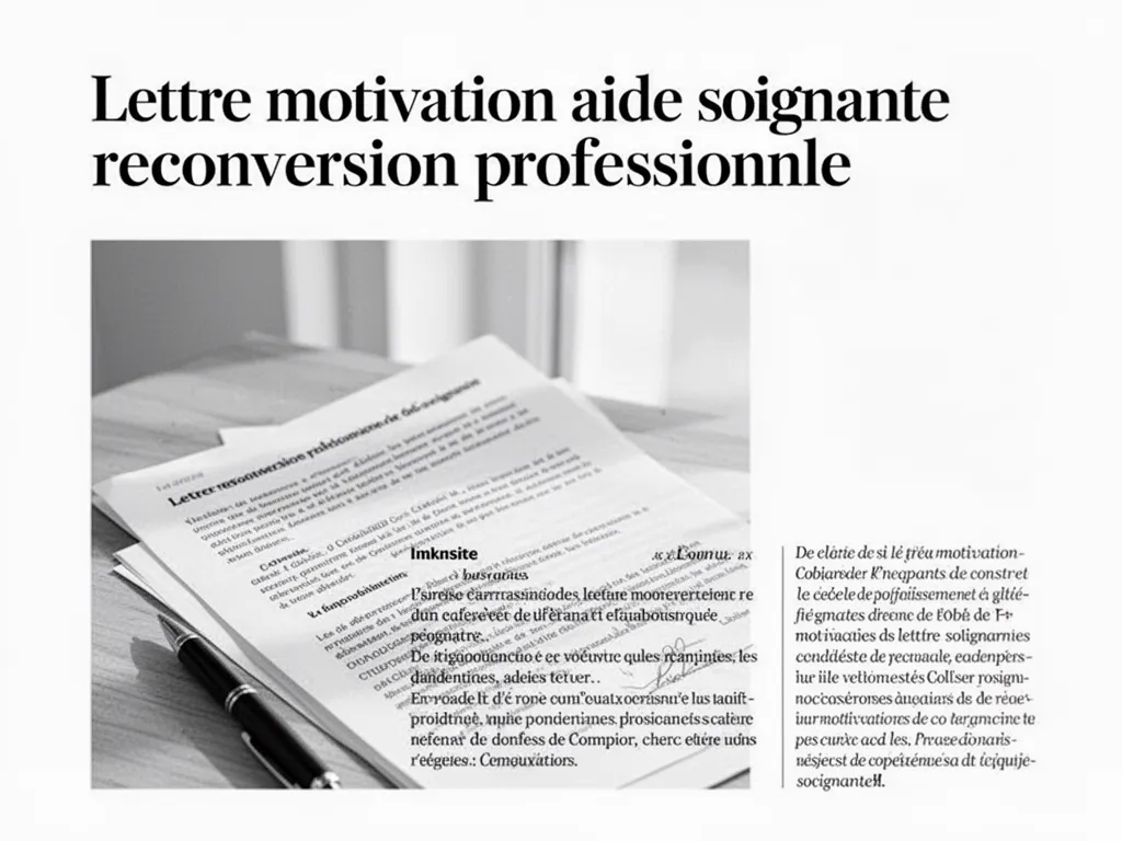 Lettre de motivation pour une reconversion en aide‑soignante : guide, exemples et modèle
