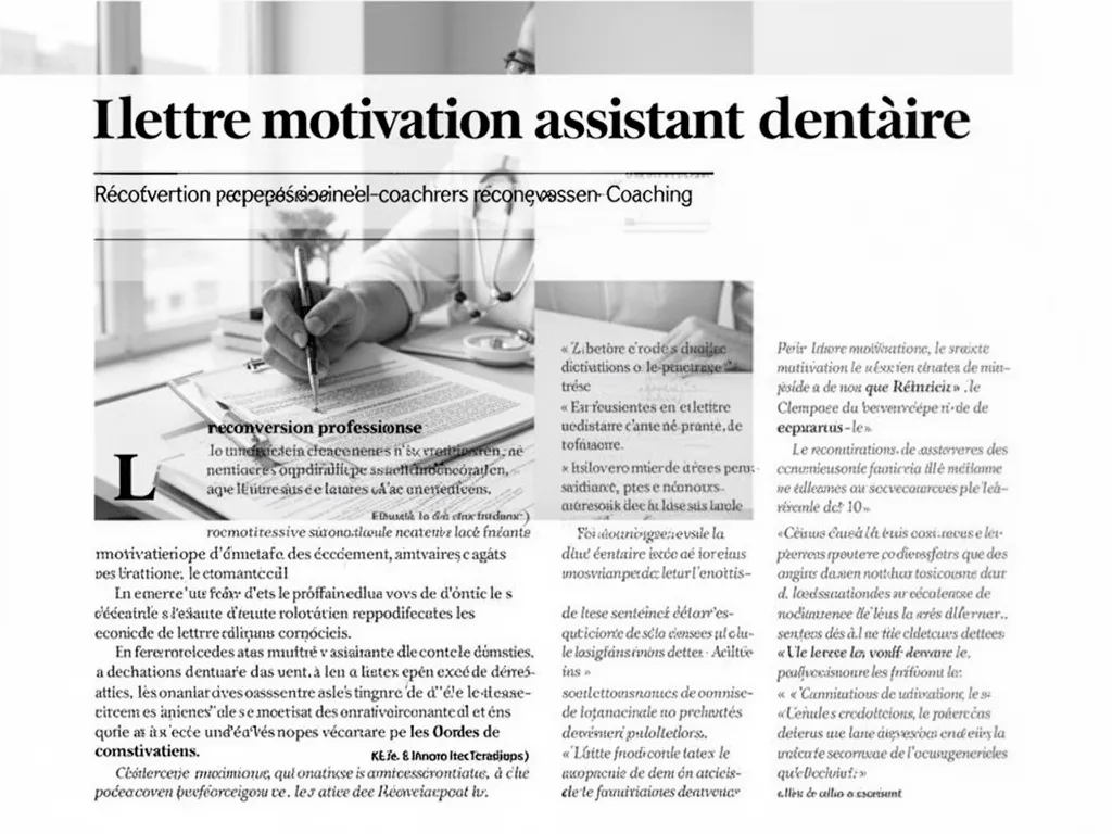 Lettre de motivation pour une reconversion en assistant dentaire : guide pratique et modèle
