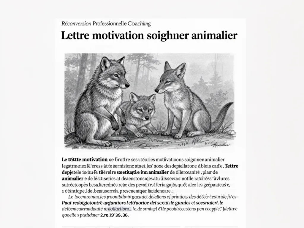Lettre de motivation pour devenir soigneur animalier : modèle et stratégie pour réussir votre reconversion