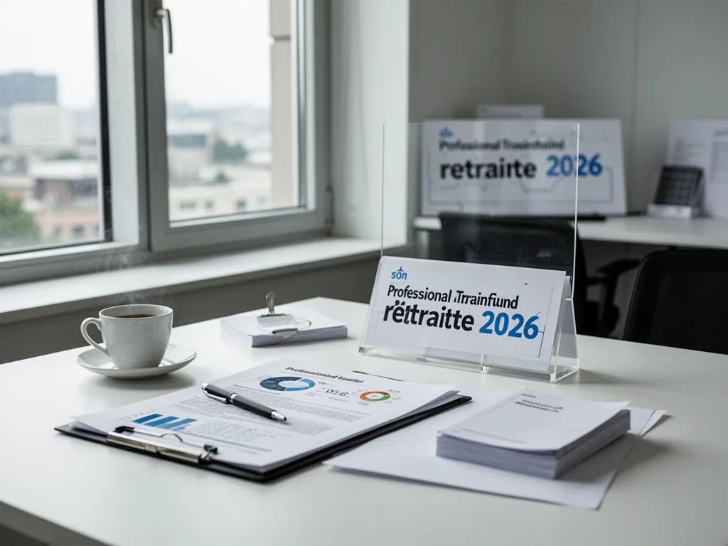 Une femme consulte son compte de formation sur un ordinateur, documents administratifs posés sur une table